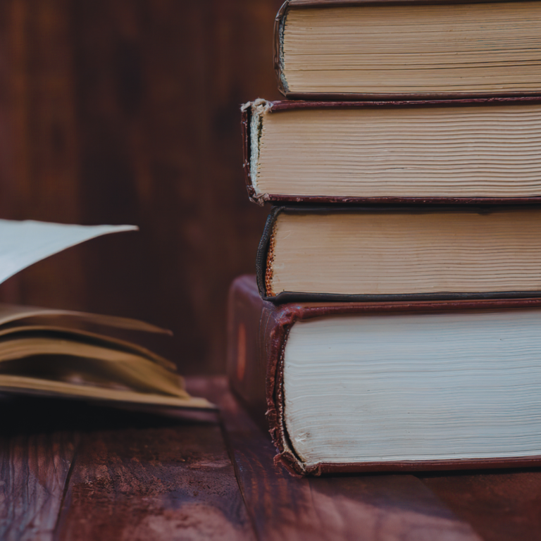 A warm stack of well-loved books